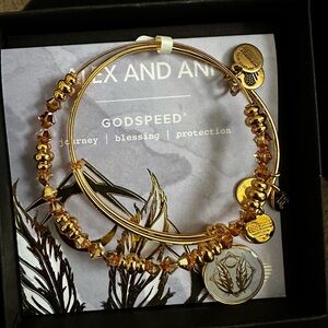 Alex and Ani Godspeed Charm Bracelet and beaded duo